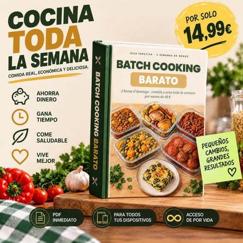 Cocina 2 horas y come toda la semana: Batch Cooking Barato (Ebook)
